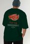 Watermelon Back Printed Green Oversize T-Shirt Men Women Cotton Crew Neck Tshirt - 7