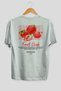 Strawberry Back Printed White Oversize T-Shirt Men Women Cotton Crew Neck Tshirt