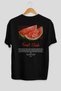 Watermelon Back Printed Black Oversize T-Shirt Men Women Cotton Crew Neck Tshirt