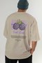 Blackberry Back Printed Beige Oversize T-Shirt Men Women Cotton Crew Neck Tshirt - 6