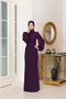 Stylish Chiffon Belted (Removable) Hijab Evening Dress Turquoise - 4