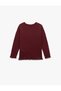 Cotton Long Sleeve Crew Neck Heart Embroidery Detail T-Shirt - 4