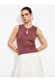 Gathered Women's Knitwear Undershirt with Window Detail