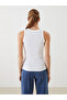 Trendlucky Women's Oval Collar Stoned Undershirt with a Difference in Color - 5