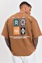 Back Embroidery Patterned Oversize Tshirt