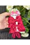 Luxury Stoned Satin Clip 2-Piece Bow Buckle 4-Piece Rubber Towel Buckle Set Burgundy Red