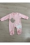 Baby Girl Teddy Bear Rabbit Print Pink Newborn Baby Jumpsuit - 2