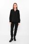 Women's Pocket Detailed Long Sleeve Basic Black Shirt - 2