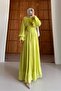 Maria Silk Dress with Stones Pistachio Green - 5
