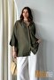 Women's Linen Buttoned Shirt |   Summer Comfortable Cut Patched Front Detailed Natural Fabric - 3