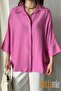 Women's Linen Buttoned Shirt |   Summer Comfortable Cut Patched Front Detailed Natural Fabric
