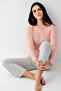 Women's Winter Regular Fit Orange Pajama Set Pc9050-S-V2