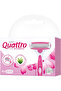 Quattro Razor for Women,Sensitive Skin,4 Ultra thin Blades,Pivoting Razor head - 3