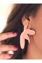 Half Flower Straw Earrings on Gold Plate - 2