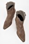 Wemma Women's Genuine Leather Zippered Western Boots Mink Suede - 7