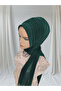 Emerald Green 4-Way Ready-Made Veil Ready-Made Shawl Ready-Made Turban - 3