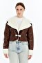 Women's Oversize Leather Coat Fur Jacket Niche Compact Design Casual Sports Look - 3