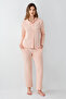 Women's Shirt Collar Pigment Printed Winter Regular Fit Orange Shirt Pajama Set Pc9117-S-V1 - 2
