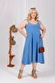 Plus Size Wooden Bead Detailed Washed Fabric Dress - 8