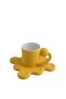 2-Piece Ceramic Mug Set, Creative Drinking Cup 250ml, Yellow for Home Cafe - 4