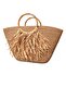 - Ayşe 4723 0939 Handmade Jute Rope Straw Look Bag with Wooden Handle and Tassel - Brown