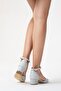 Women's Silver Glitter Short Heeled Comfortable Evening Dress Shoes - 5