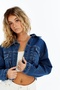 Women's Denim Jacket Oversize Bomber Niche Design Originality Suitable for Daily Wear Stylish Coats Crop Denim Jacket - 2