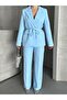 Waist Tie Blazer Jacket Pantsuit