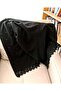 Black Lace Detail - Cotton Muslin - Shoulder Shawl - 2