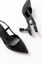 725 Black Sequin Patterned Pointed Toe Heeled Women's Shoes - 5