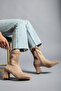Women's Stretch Ankle Heeled Boots Beige Suede - 2