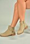 A726193402 Beige Suede Women's Boots - 3