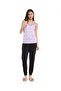 Printed Lace Trim Camisole with V-Neck - 3