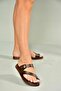 U390959503 Brown Genuine Leather Women's Slippers - 2