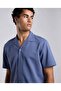 Textured Shirt with Revere Collar and Short Sleeves