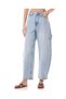 Faded Barrel Fit Jeans with Button Closure - 2