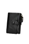Stylish Black Leather Look Women's Wallet |   Zippered Coin and Card Compartment - 4