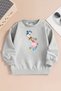 Children's Gray Crew Neck Sweatshirt – Sea Dolphin Printed, Thick Fabric with Hood