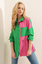 Women's Double Color Shirt Green 1057 - 3