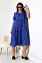 Summer Plus Size Viscose V-Neck Short Sleeve Dress 2688 - 5