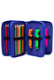 Blue Bicycle Girl Patterned Pvc Three Compartment Girl Organizer Pen Holder Pencil Case -Cp7002 - 4