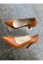 Brown Outer Material Skin Leather Goblet Heels Very Elegant Sitiletto Shoes