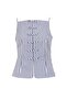 Thin Strap Stripe Pattern Cotton Blouse