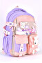 Girl's Teddy Bear Orthopedic Luxury Fabric Primary School Backpack - 4