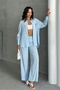 Women's Striped Shirt Pants Double Suit