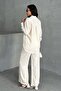 Women's Striped Shirt Pants Double Suit - 4
