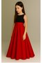 Girl's Red Satin Pleated Kiloş Skirt, Mother Daughter Matching Skirt Graduation Skirt