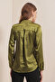 قميص ساتان نسائي متدفق Y.Khaki 1069 - 5