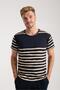 Men's Navy Blue Crew Neck Short Sleeve Shorts Pajama Set - 5