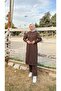 Long Tunic Hooded Double Sports Suit with Slit on the Side - 03034-1.028 - Brown - 8